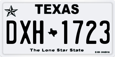 TX license plate DXH1723