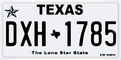TX license plate DXH1785