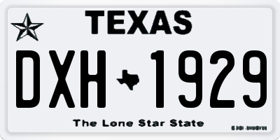 TX license plate DXH1929