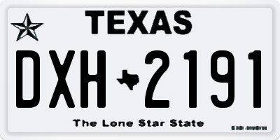 TX license plate DXH2191
