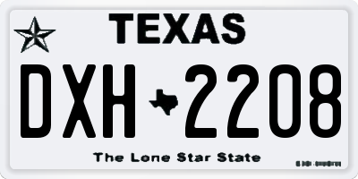 TX license plate DXH2208