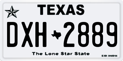 TX license plate DXH2889