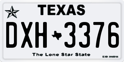 TX license plate DXH3376