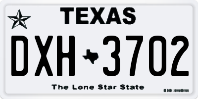 TX license plate DXH3702