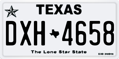 TX license plate DXH4658