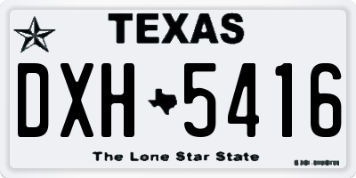 TX license plate DXH5416