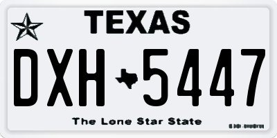 TX license plate DXH5447