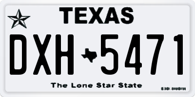 TX license plate DXH5471
