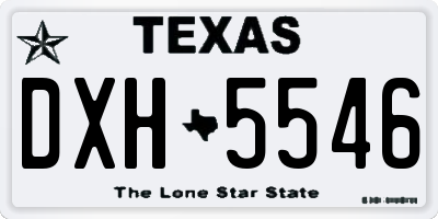 TX license plate DXH5546