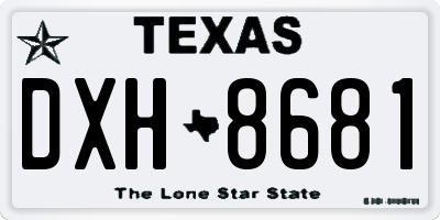 TX license plate DXH8681