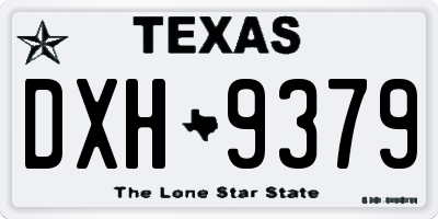 TX license plate DXH9379