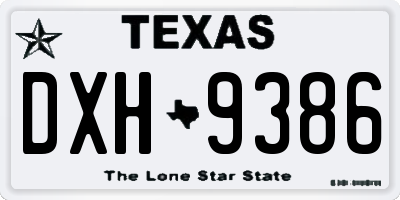 TX license plate DXH9386
