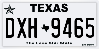 TX license plate DXH9465