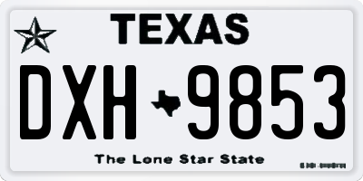 TX license plate DXH9853