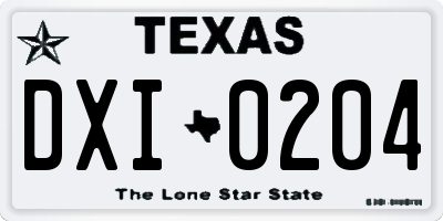 TX license plate DXI0204