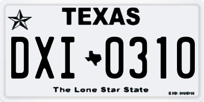 TX license plate DXI0310