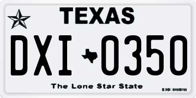 TX license plate DXI0350