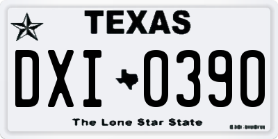 TX license plate DXI0390