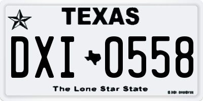 TX license plate DXI0558