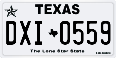 TX license plate DXI0559