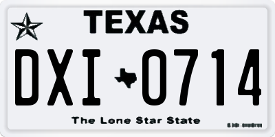 TX license plate DXI0714