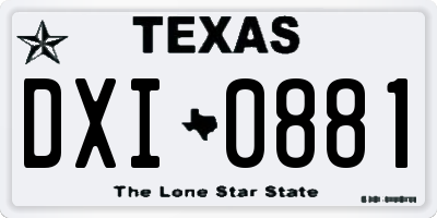 TX license plate DXI0881