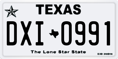 TX license plate DXI0991