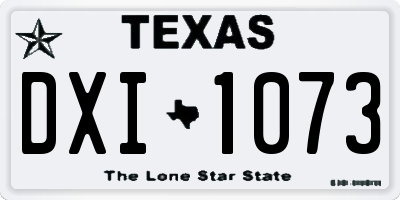 TX license plate DXI1073