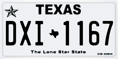 TX license plate DXI1167