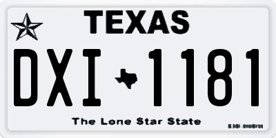 TX license plate DXI1181