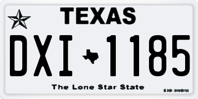 TX license plate DXI1185