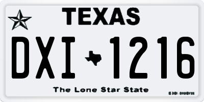 TX license plate DXI1216