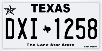 TX license plate DXI1258