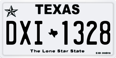TX license plate DXI1328