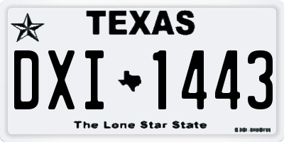 TX license plate DXI1443