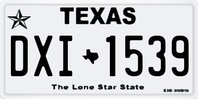 TX license plate DXI1539