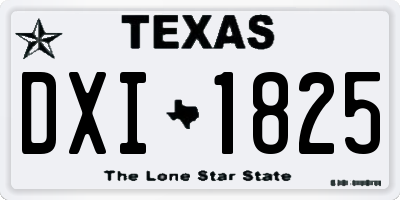 TX license plate DXI1825