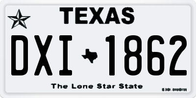 TX license plate DXI1862