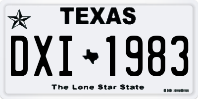 TX license plate DXI1983