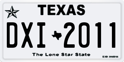 TX license plate DXI2011