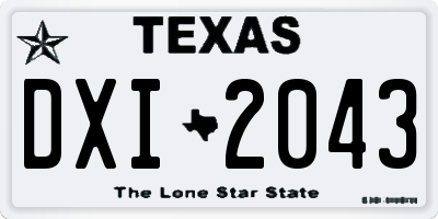 TX license plate DXI2043