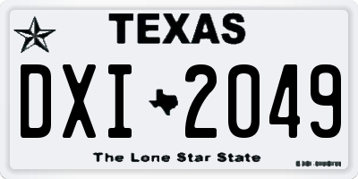 TX license plate DXI2049