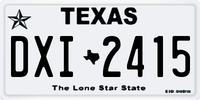 TX license plate DXI2415