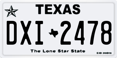 TX license plate DXI2478
