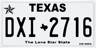 TX license plate DXI2716