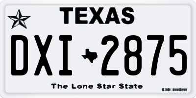TX license plate DXI2875