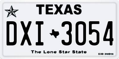 TX license plate DXI3054