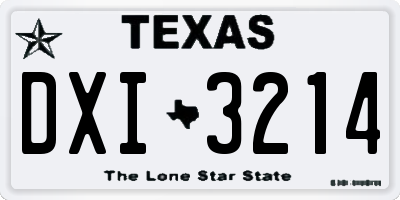 TX license plate DXI3214