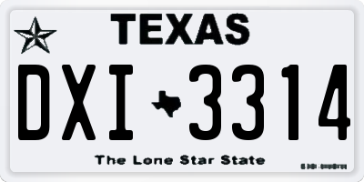 TX license plate DXI3314