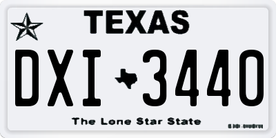 TX license plate DXI3440